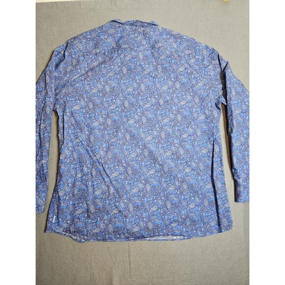 MADE Cam Newton Shirt Mens Extra Large Blue All Over Flower Print Modern Fit - Picture 6 of 6